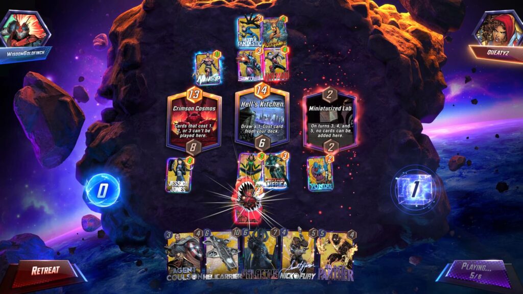 Imagem de Gameplay de Marvel Snap: Um dos Melhores Jogo de Cartas