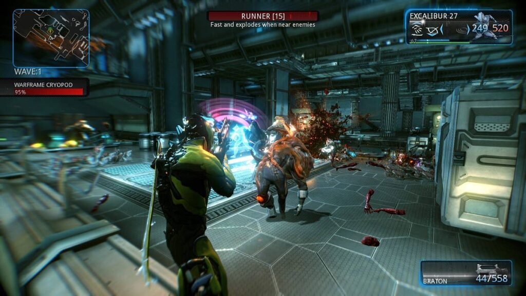 Imagem do gameplay Warframe: Ação e Estratégia em Um Futuro Distópico