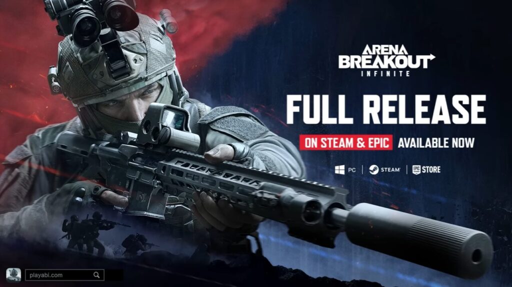 Arena Breakout Infinite, extraction shooter, MoreFun Studios, PC grátis, Steam, Epic Games, PvPvE, Modo Solo, armas novas nodachilab