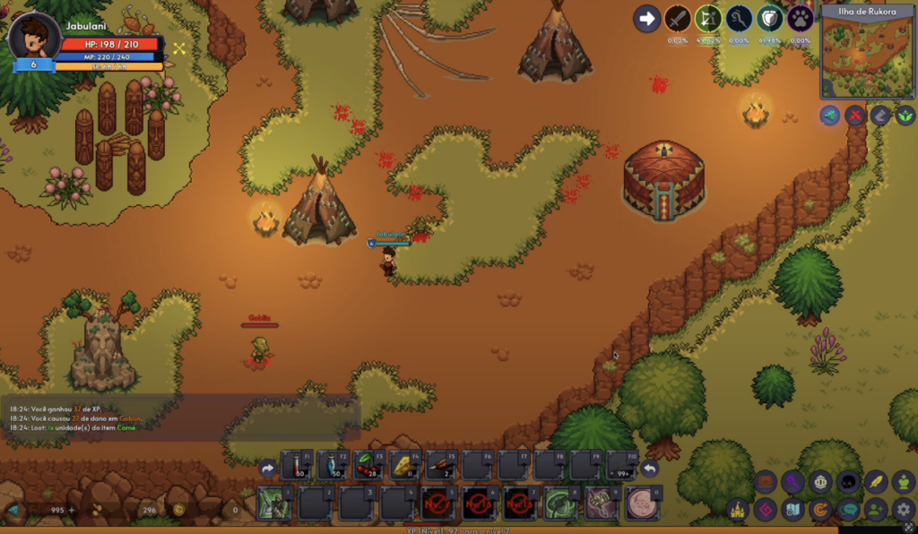 Grind Hero o MMORPG 2D brasileiro para fãs de grind