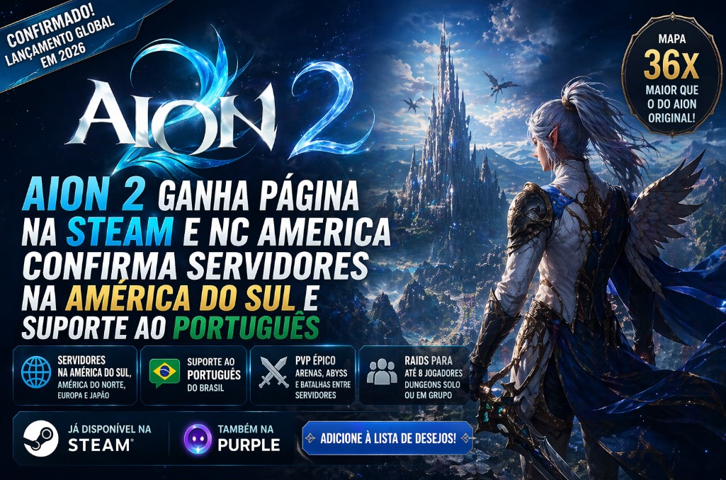 AION 2 chega à Steam com suporte em português