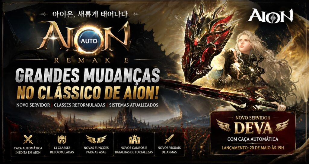 Aion Remake muda combate e adiciona auto hunt