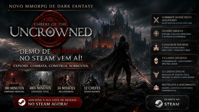 Embers of the Uncrowned terá demo gigante no Steam Vem Aí