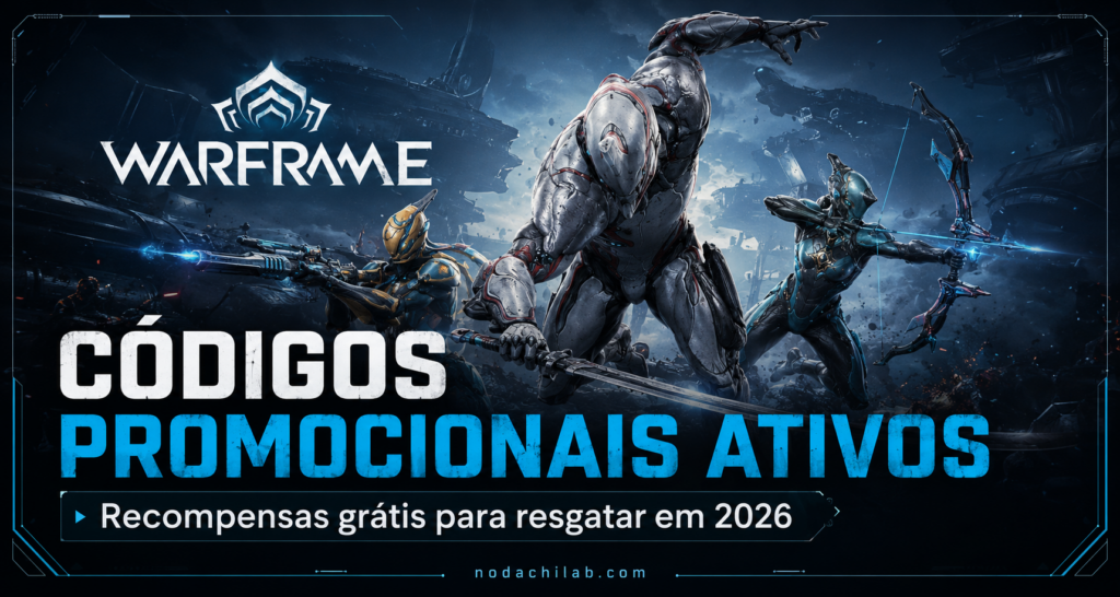 Warframe códigos ativos para resgatar grátis 2026
